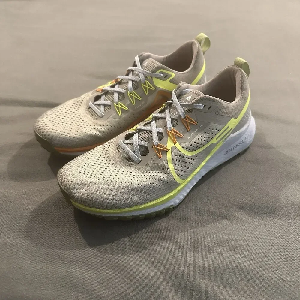 Nike React Pegasus Trail 4 Sneakers Light Iron Ore Volt Hiking Run DJ6158-002